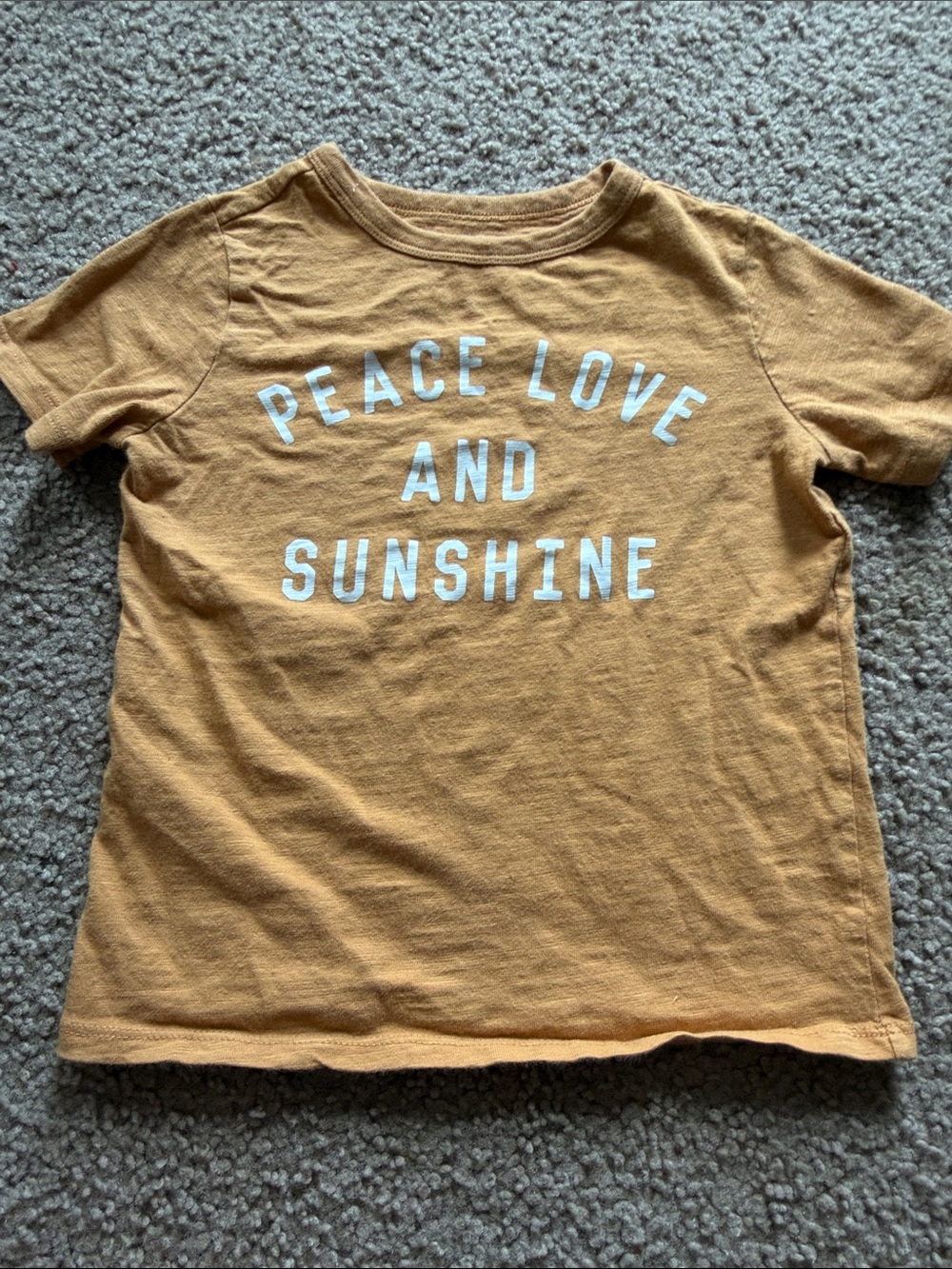 B68 Little Co 5t 'Peace Love and Sunshine' Short Sleeve Tee - Mustard